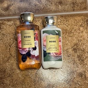 Bath & Body Works Rose Shower Gel and Lotion Duo - Orange and Cream